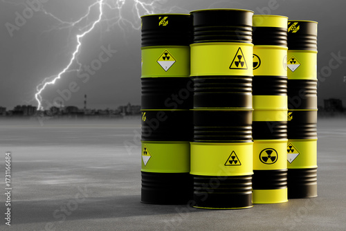 Barrels with nuclear indust...