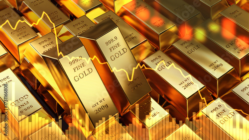 Gold bars. Precious metals....