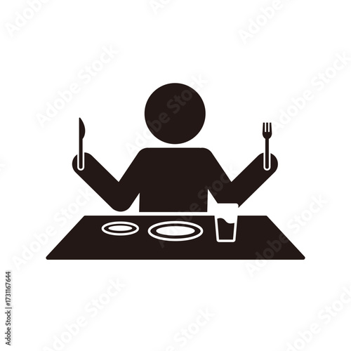 食事をする人のピクトグラムアイコン