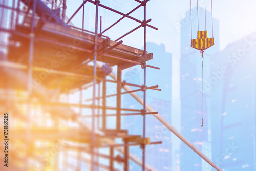 Construction scaffolding wi...