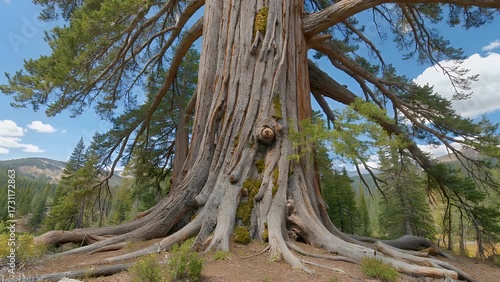 renowned and massive perennial woody plant located within protected natural area designated for giant trees
