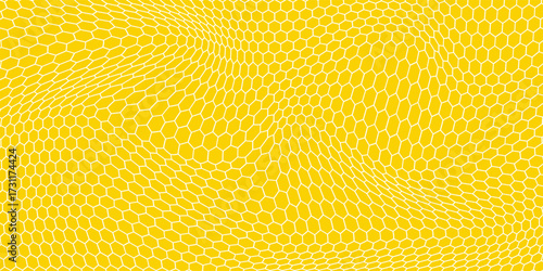 abstract yellow honeycomb wave pattern suitable for background.Vector ilustration