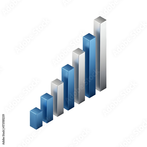3D bar chart with blue gradient rising columns, business infographic showing growth and success isolated on transparent background Free Download 3D bar chart with blue gradient rising columns, business infographic showing growth and success isolated on transparent background - GFXLoad