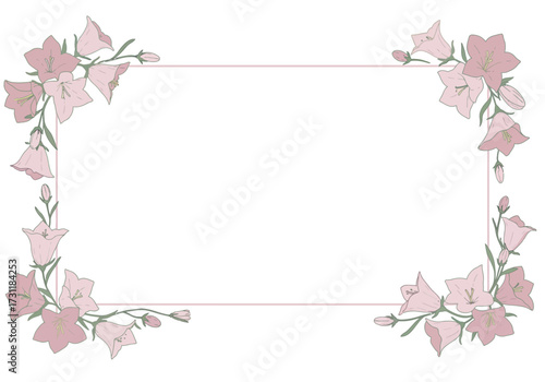 Pink Flower Frame Border Design.