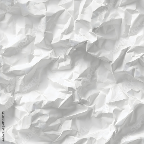 Minimalist White Crumpled Paper Texture Background Banner Poster Wallpaper Seamless