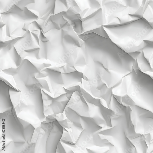 Minimalist White Crumpled Paper Texture Background Banner Poster Wallpaper Seamless