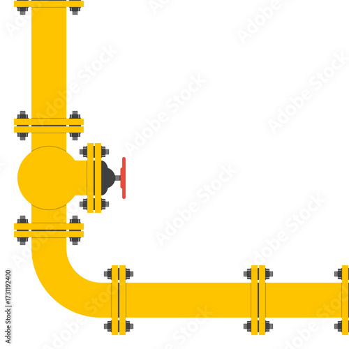 pipeline infographic, industrial background, oil water gas transportation yellow pipes, plumbing system vector illustration
