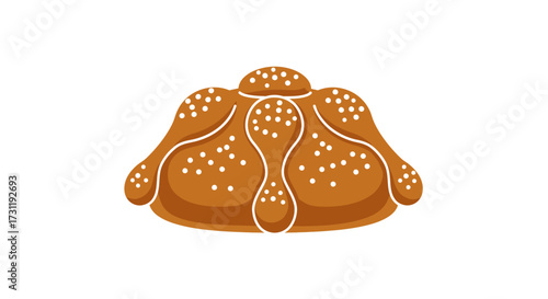 A Pan de Muerto a Mexican sweet bread is decorated with boneshaped dough and sugar