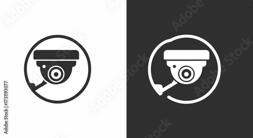 A vector illustration showing a hospital security camera monitoring a designated safe zone, emphasizing surveillance, protection, and patient safety within healthcare facilities.