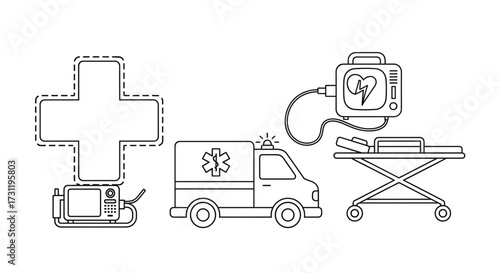Ambulance emergency medical service healthcare first aid paramedic hospital rescue equipment transportation