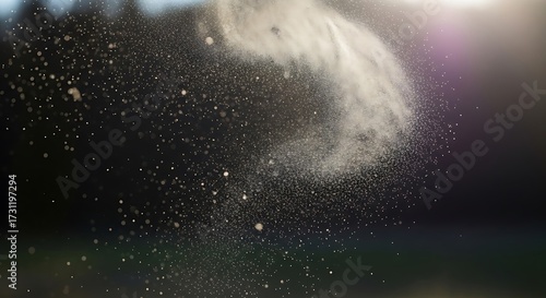 Dust particles floating in air spotlight