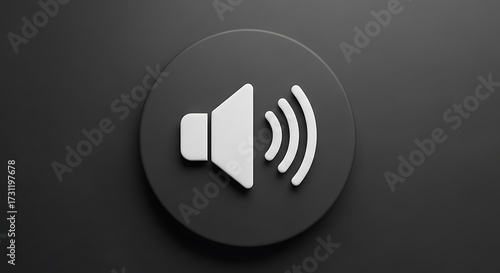 Sound volume icon on black background
