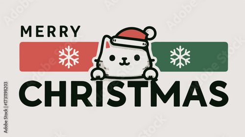 Christmas vector calendar, table display, day, wall calendar, decoration, ad, icon, logo, illustration, poster, happy new year, American Shorthair Wearing Christmas Hat