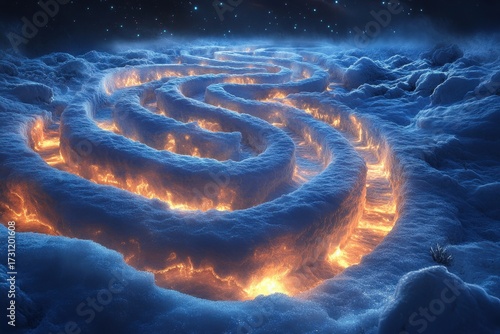 Spiral cloud with fire center.
