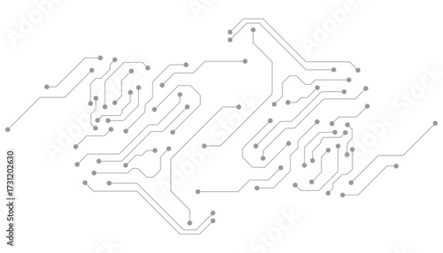 Abstract Futuristic Circuit Board Illustration with Tech Elements