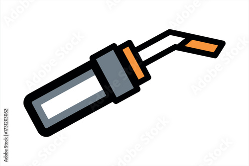 Stylized illustration of a highlighter pen with orange and gray accents marker writing instrument