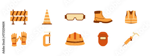 Simple set of 10 tools construction icons set. Simple vector illustration in modern thin line style. Outline icons concept.