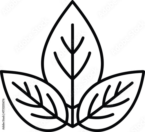 Collection of flat design icons representing medicinal and herbal plants
