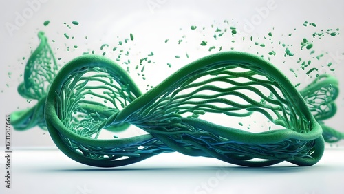 Futuristic Spirulina Structure – Green Biotechnology and Antioxidant Concept