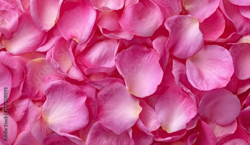 A dense, close-up shot of numerous light pink rose petals, creating a textured floral background