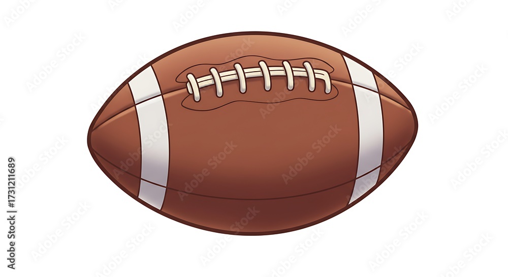 Naklejka premium American Football Illustration with White Stripes and Laces