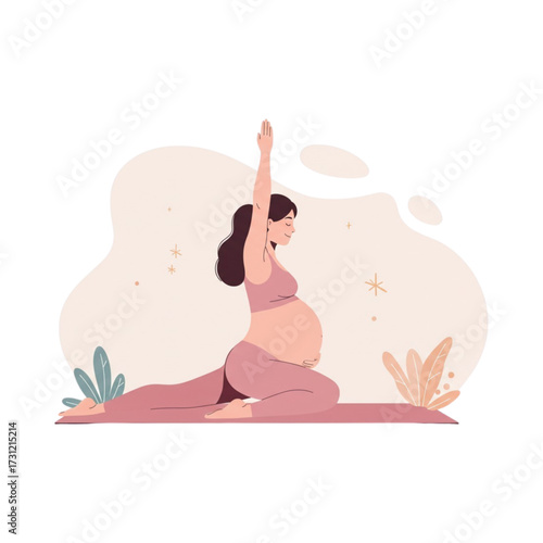 Pregnant woman doing yoga
