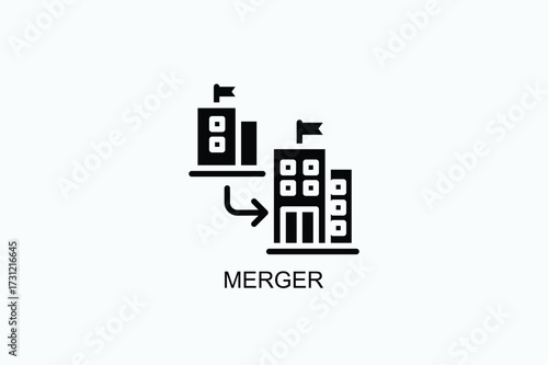 Merger Icon Or Logo Isolated Vector Illustration