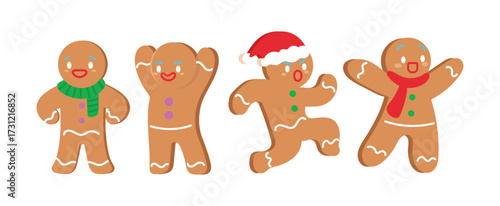 Gingerbread clipart christmas vector illustration