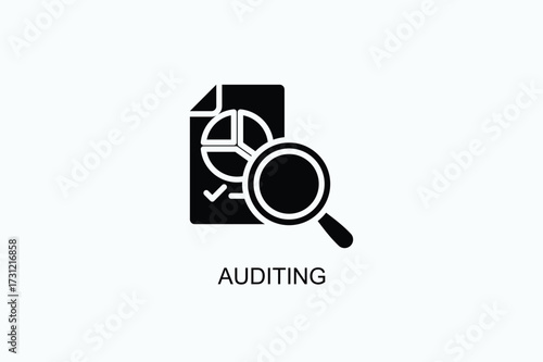 Auditing Icon Or Logo Isolated Vector Illustration