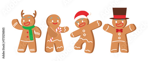 Gingerbread clipart christmas vector illustration