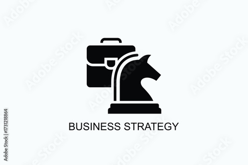 Business Strategy Icon Or Logo Isolated Vector Illustration