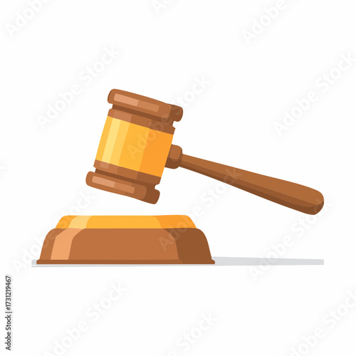 Wooden judge gavel poised above sound block, symbolizing authority and legal decisions