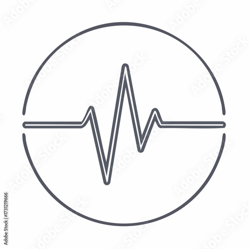 A circular icon featuring a stylized heartbeat or pulse line representing vital signs or cardiology