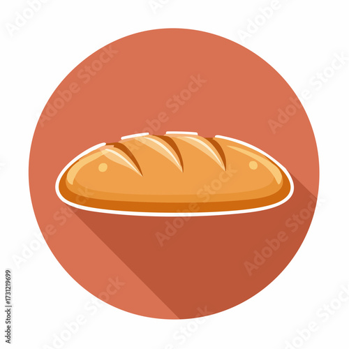 A golden loaf of bread with three diagonal slashes on top, showcasing a freshly baked, crusty exterior and soft texture