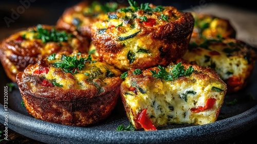 Savory breakfast muffins with vegetables and eggs or vegan alternatives for protein-rich morning meals suitable for paleo, gluten-free, or vegetarian diets