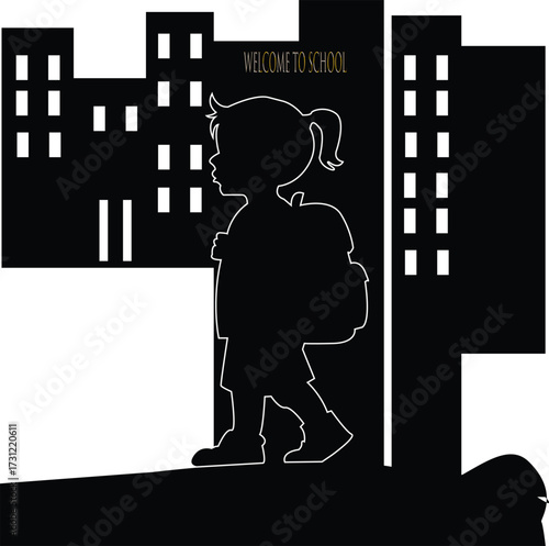 Education, School , baby girl going to school