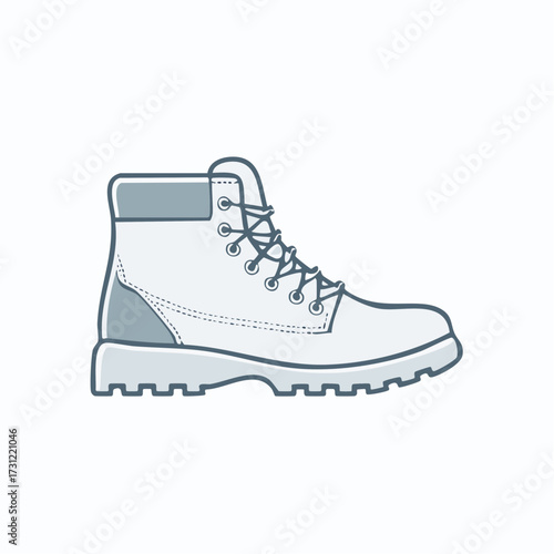 Side view of a lace-up ankle boot with a rugged sole and reinforced heel, designed for durability and outdoor wear