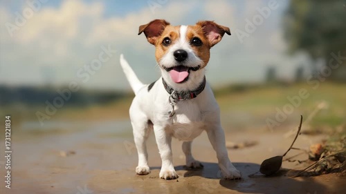 Happy Jack Russell Terrier Dog Outdoors puppy canine