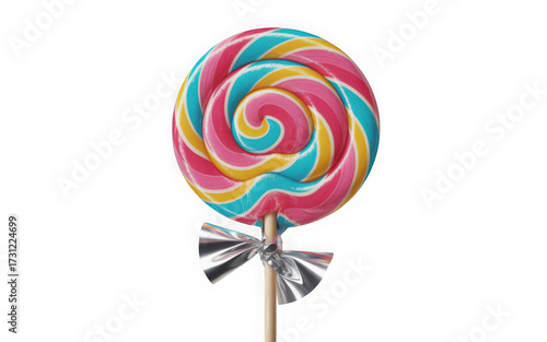 Swirl lollipop isolated on transparent background