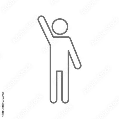挙手をする人のピクトグラムアイコン