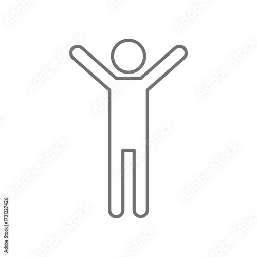 両手を上げる人のピクトグラムアイコン