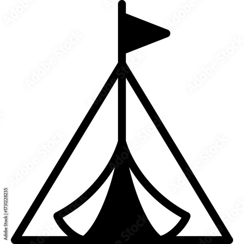 tent icon illustration design with solid