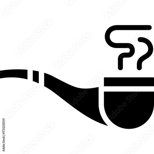 smoke pipe icon illustration design with solid
