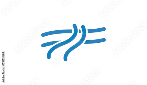 Abstract blue lines intersection on black background