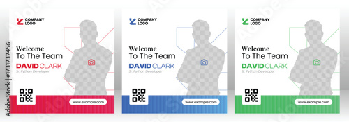 New Member To Team Announcement Bundle – Editable Social Media Design – Corporate Welcome Layout