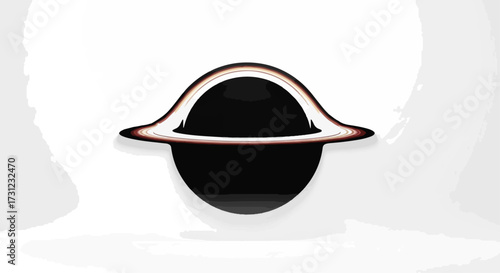 Abstract illustration of a black hole concept with white space