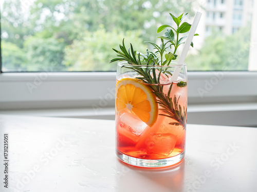orange flower in glass vase