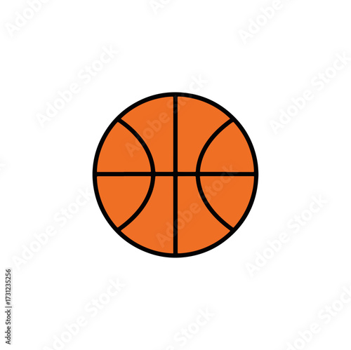 Basketball with black background illustration