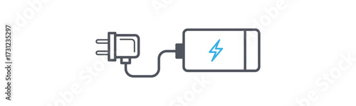 Battery charging illustration power plug icon graphic vector