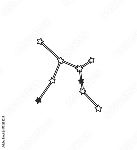 Constellation illustration against black background